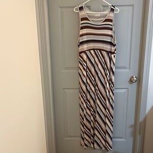 Maurices Gray and White Striped Top